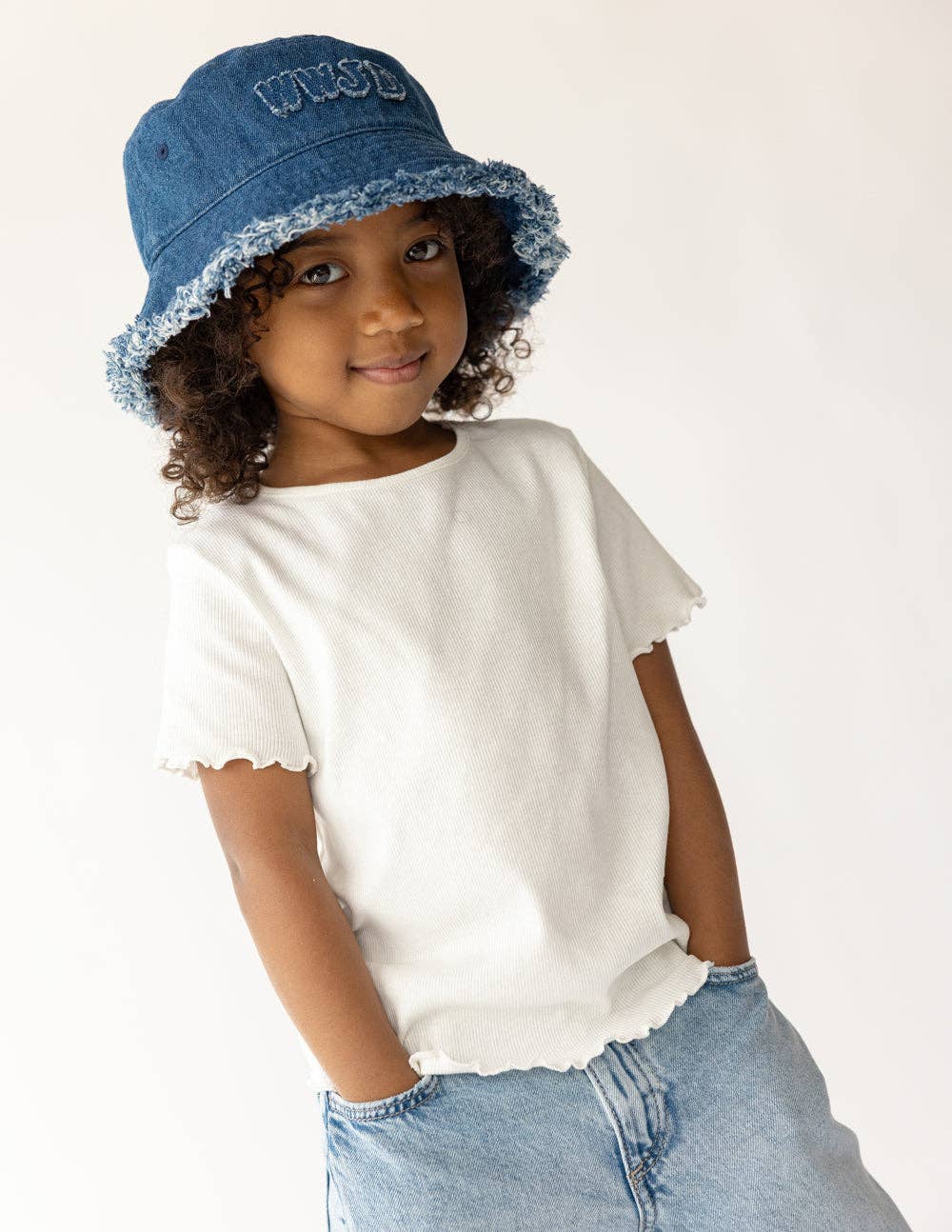 WWJD Denim Bucket Hat: 0-12M