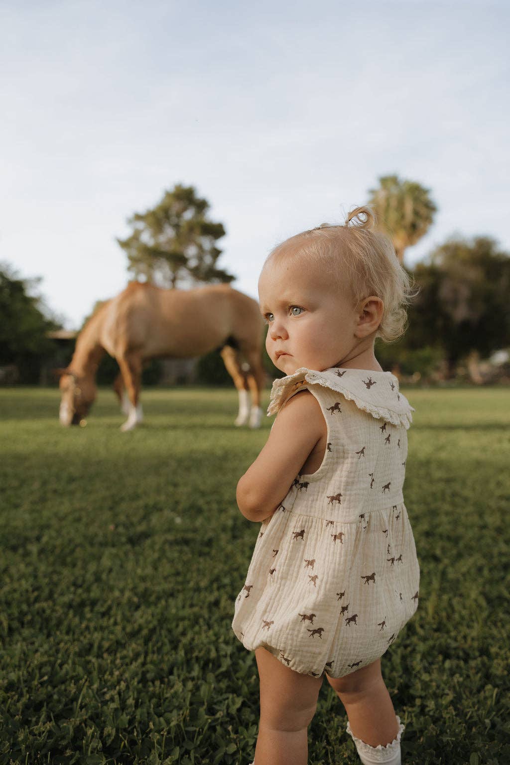 Wild Horses Muslin Romper