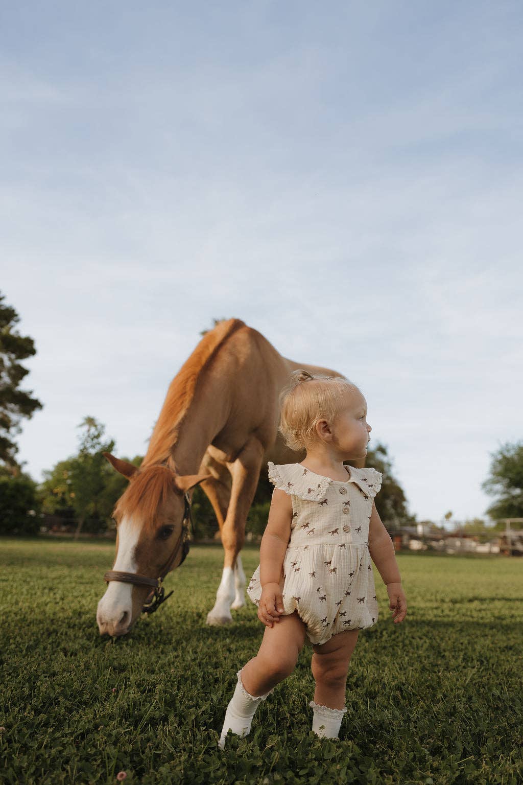 Wild Horses Muslin Romper