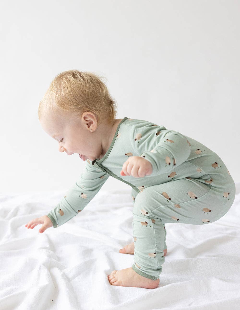 Lamb Bamboo PJ Footie